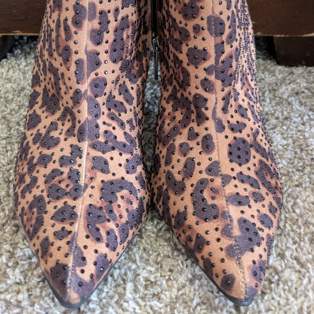 Ashley Stewart Ankle Boots Stiletto Animal Print Size 11 Women's